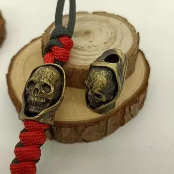 1шт латунные бусины для ножей в виде скелета смерти, подвески на шнурке, ювелирные изделия для повседневного ношения, подвески для самостоятельного изготовления, паракордовые брелки, аксессуары латунный