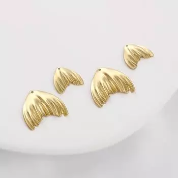 1шт латунный подвеска-рыбий хвост для изготовления серег и ожерелья DIY ювелирных изделий 16x16mm 1pc/bag