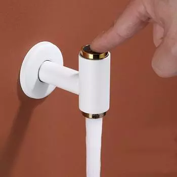 1шт латунный сливной кран с белой/черно-золотой кнопкой для швабры, кран для бассейна, один кран для холодной воды, быстро открывающийся кран для балкона и туалета чёрный