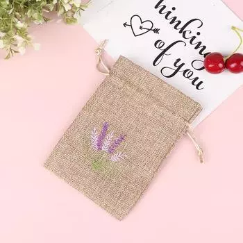1шт лавандовые мешочки с сухим цветочным ароматом, мешочки с вышивкой, джутовые семена лаванды бежевый