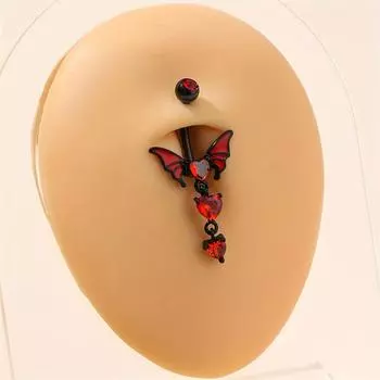 1шт любовь крылья панк готический из нержавеющей стали циркон мужчины женщины пупок ногтей пупок кольцо