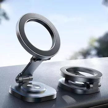 1шт магнитный автомобильный держатель 24 сильных магнита вращающийся на 360 ° складной автомобильный держатель для телефона автомобильный держатель чёрный