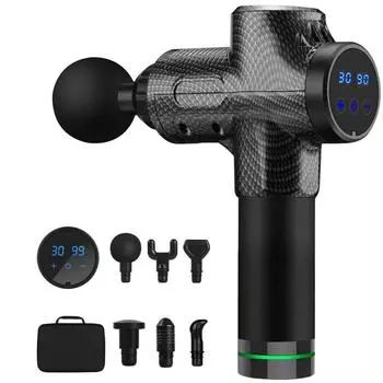 1шт массажный пистолет глубокий вибрационный массажер тканей портативный ручной электрический офисный фитнес-тренажер массажер 30-скоростной светодиодный дисплей Type C Charge