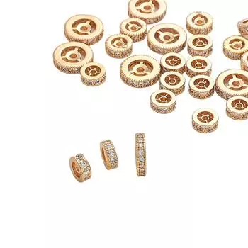 1шт медный полый шар с цирконием, бусины-разделители для изготовления ювелирных изделий, браслет, ожерелье 6mm 1pcs