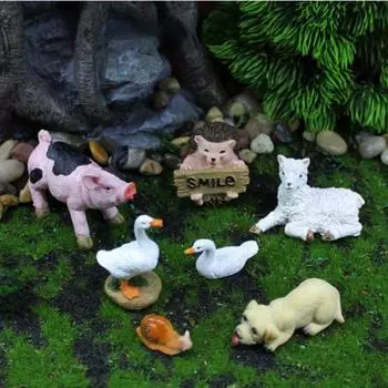1шт микро ландшафтное моделирование маленькое животное украшение сад суккулент зеленое растение свинья ежик украшение