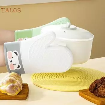 1Шт Микроволновая печь Перчатка Противоскользящая противоошпарная задержка Дизайн Удобный современный простой варежка для кухни бежевый