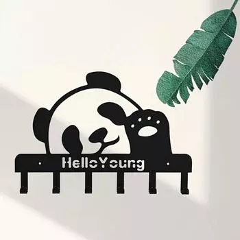 1шт. Милый брелок в виде панды, настенная вешалка для одежды, брелок, вешалка для ключей, вешалка для полотенец чёрный