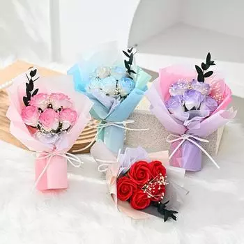 1шт Мини-букет цветов Свадебная вечеринка Искусственный цветок DIY Подарочная коробка Материал Домашнее украшение Сухоцвет Фон
