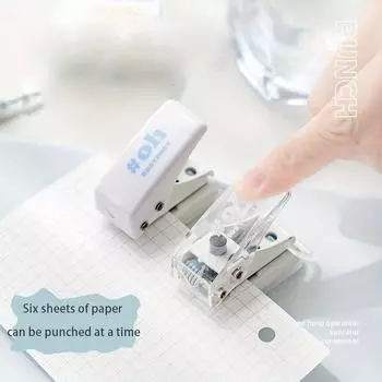 1шт Mini Ins однодырочный дырокол, портативный дырокол для скрепленных листов, ручной дырокол для книг синий