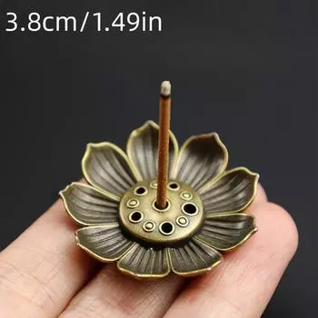 1шт, мини-подставка для благовоний с цветком лотоса, металлическая курильница, ремесленное украшение для спа, йоги, медитации, домашнего декора, декора комнаты, подарков золотой