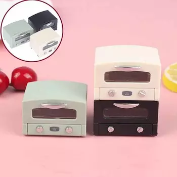 1шт Миниатюрная мебель Пластик 1:12 кукольных домиков Декор Моделирование Мини Духовка Милая Модель 4.5x3.3x2.7cm чёрный