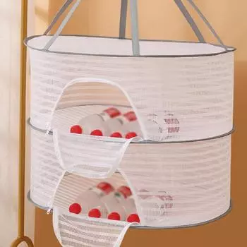 1шт многофункциональная бытовая сетка для сушки рыбы сушка сушка насекомых сетка для сушки одежды ветрозащитная складная закрытая 2-tier белый