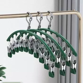 1шт многофункциональная вешалка для одежды из нержавеющей стали изогнутая стойка для носков с 10 зажимами сушилка для нижнего белья стойка для носков бытовая стойка для носков