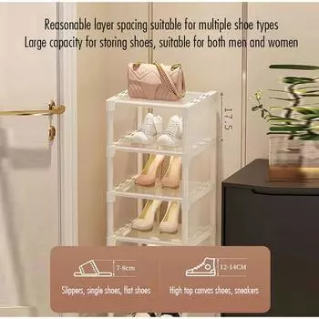 1шт многослойная полка для обуви, простая в установке и съемная для прихожей, гостиной, спальни, общежития и арендного дома