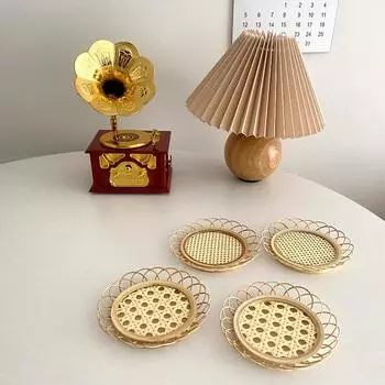 1шт модная подставка под чашку бамбуковая плетеная подставка для чая держатель для чашки коврик для напитков деревянный поднос