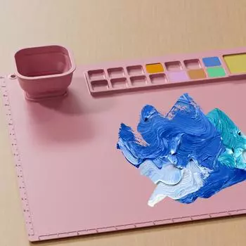 1шт моющийся силиконовый коврик для рисования граффити для детей DIY силиконовая палитра для рисования пигментов коврик для рисования розовый