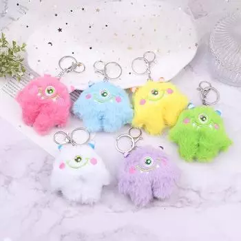 1шт мультфильм супер милые большие глаза монстр кукла милая плюшевая игрушка кукла кулон зелёный