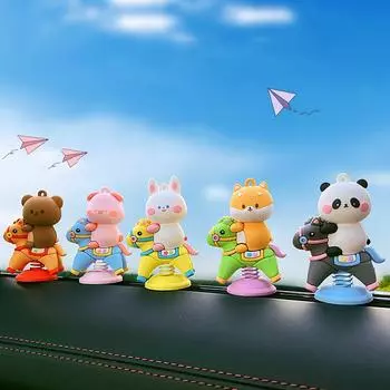 1шт мультфильм трясущийся кролик медведь автомобильные аксессуары приборная панель автомобиля кукла украшения