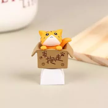 1шт мультяшный кот клавиши клавиатуры трехмерные милые аниме механические колпачки жёлтый