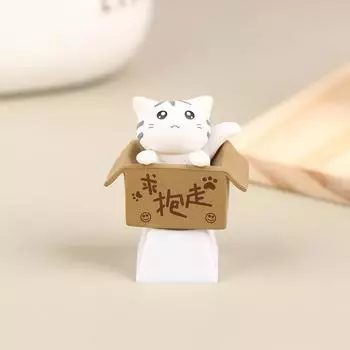 1шт мультяшный кот клавиши клавиатуры трехмерные милые аниме механические колпачки белый