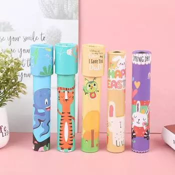 1шт мультяшный волшебный калейдоскоп вращающийся с различными узорами детская развивающая игрушка 17cm