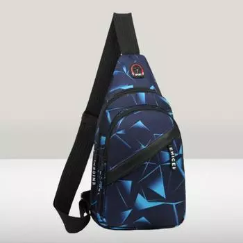 1шт нагрудная сумка мужская ins новая мода корейская версия сумка-мессенджер легкая уличная чёрный