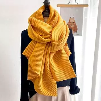 1шт накидка шейный платок однотонный плиссированный шарф плиссированная текстура теплый шарф хлопок пенька иностранный стиль