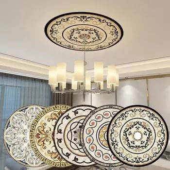 1шт Наклейка на стену Паркет Обои Круглые самоклеящиеся водонепроницаемые настенные наклейки Пол ПВХ Гостиная Потолочный светильник Декоративный 60cm