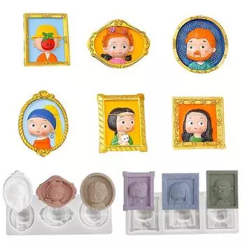 1шт. Наклейки на холодильник с портретом из камеи из капельной смолы, полуразмерные бирки для аромаштукатурки