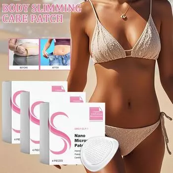 1шт Нано-пластырь с микроиглами, пластырь для похудения, подтягивающий нитевой пластырь для улучшения ухода за кожей (4 шт./кор.) One Size