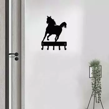 1шт настенная вешалка для ключей в виде лошади: Металлические подвесные настенные украшения для стильной организации и декоративного акцента дома светло-серый