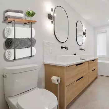 1шт настенная вешалка для полотенец, хранение полотенец в ванной, черный минималистский дизайн, органайзер для хранения полотенец, полотенец для рук, спа, салона, автофургона