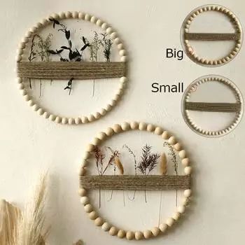 1шт настенное домашнее произведение искусства для спальни, круглое украшение для гостиной, настенное украшение в стиле бохо, деревянная бусина в стиле бохо S
