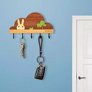 1шт настенные крючки клейкие настенные крепления крючок для ключей мультяшный узор не требуется пробивка отверстий