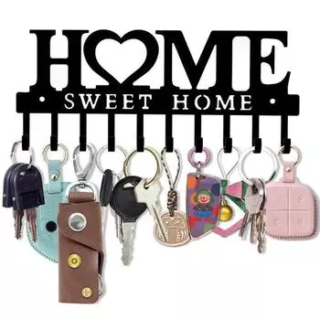 1шт настенный держатель для ключей Sweet Home, настенный крючок для ключей, креативный держатель для ключей для входной двери