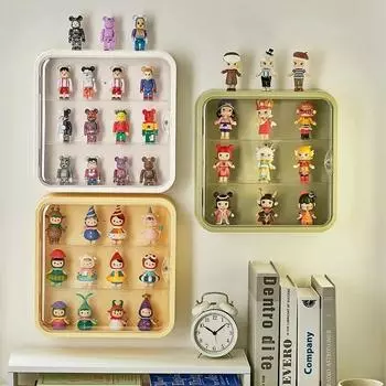 1шт настенный стеллаж для хранения кукол с магнитной присоской, пузырчатая подушка, шкаф для кукол, пылезащитный ящик для хранения кукол