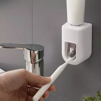1шт настенный выдавливатель зубной пасты белый