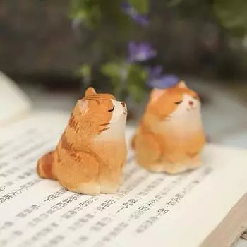 1шт настольные украшения кошки собаки украшения деревянные резьба по дереву поделки животные резьба по дереву украшения