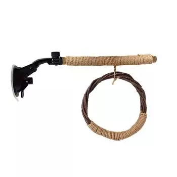 1шт. Натуральная игрушка-жердочка для попугаев, игрушка-качели для птиц, натуральная игрушка с присоской для волнистых попугаев, попугаев, корелл, неразлучников