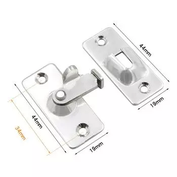 1шт нержавеющая сталь 90 градусов прямоугольная дверная пряжка серебряный