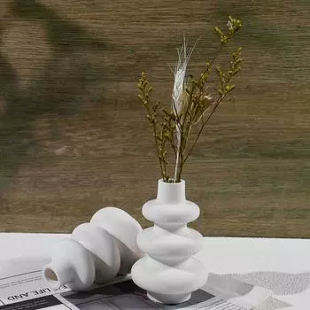 1шт нестандартная ваза силиконовая форма DIY ваза орнамент украшение гипс цемент смола формы ремесла украшение дома