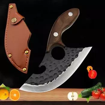 1шт нож для рыбы, ручной ковки, обвалочный нож, многофункциональный нож для сыра, монгольский нож для мяса, измельчитель овощей with cover