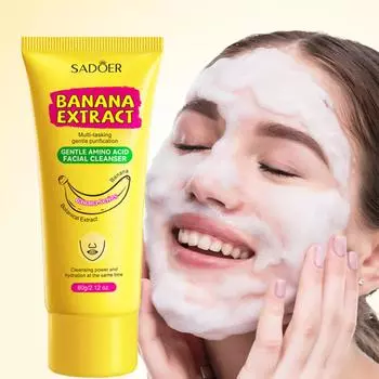 1шт очищающее средство банановое мягкое очищающее средство с аминокислотами для глубокого очищения лица 60г(2,12 унции)