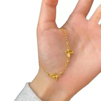 1шт однослойный модный браслет с подвеской в виде бабочки из меди для женщин