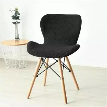 1шт однотонный чехол для стула с бабочкой, эластичный изогнутый чехол для обеденного сиденья, чехлы для кухонных стульев в гостиницах, прочный защитный чехол для стула 1pcs chair cover