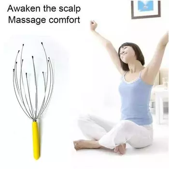 1шт Осьминог Голова Расслабляющий Массажер для Головы, Облегчение Боли, Расслабляющий Снятие Стресса Металлический Массажер Bo M2X9 Multi-color-1Pcs