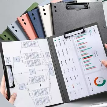 1шт Папки для файлов формата А4, Органайзер для документов, Буфер обмена с крышкой, Папка для бумаги для бизнеса и школы, Канцелярские и офисные товары белый