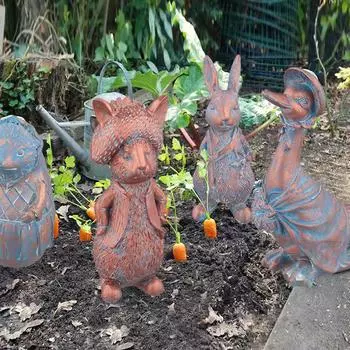 1шт пасхальный кролик Питер садовое украшение кролик ежик бирюзовый кролик с капюшоном смоляные поделки 4 стиля