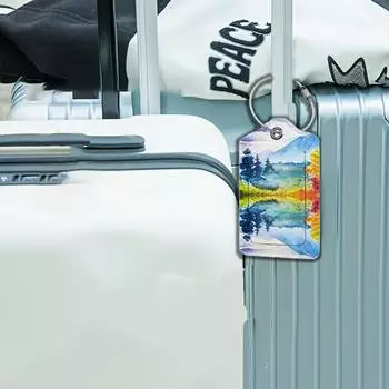 1шт печатные багажные бирки с кожаными идентификационными карточками наборы для посадочных талонов идентификации багажа для путешествий sunflower