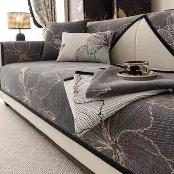 1шт печатный чехол для дивана из шенилла, шезлонг, коврик для дивана, полотенце, противоскользящий всесезонный универсальный чехол для дивана для гостиной A 70x70